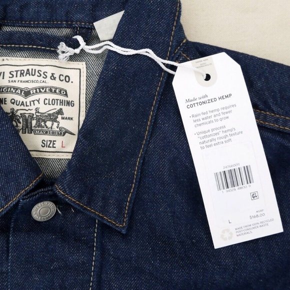Levi's Wellthread Cotton & Hemp Denim Trucker Jacket 247660011 (Indigo Rise) - Picture 4 of 4